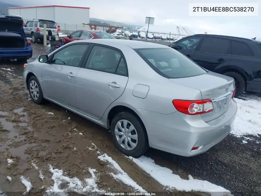 2T1BU4EE8BC538270 2011 Toyota Corolla Le