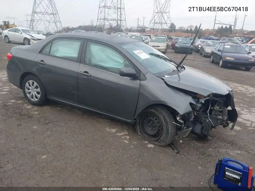 2T1BU4EE5BC670418 2011 Toyota Corolla Le