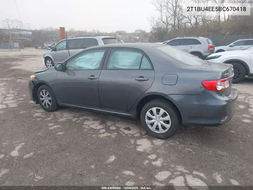 2T1BU4EE5BC670418 2011 Toyota Corolla Le