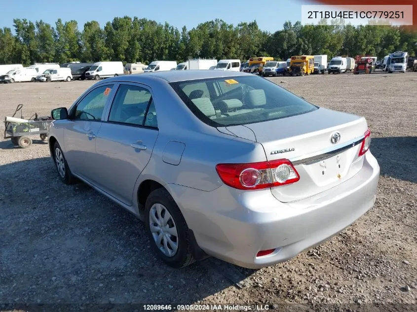 2012 Toyota Corolla VIN: 2T1BU4EE1CC779251 Lot: 12089646