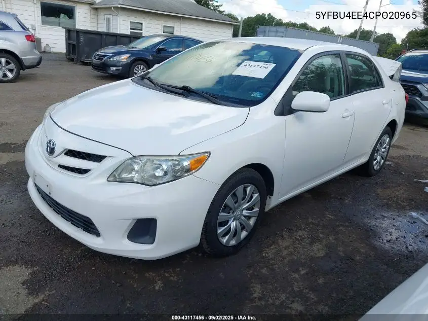 5YFBU4EE4CP020965 2012 Toyota Corolla Le