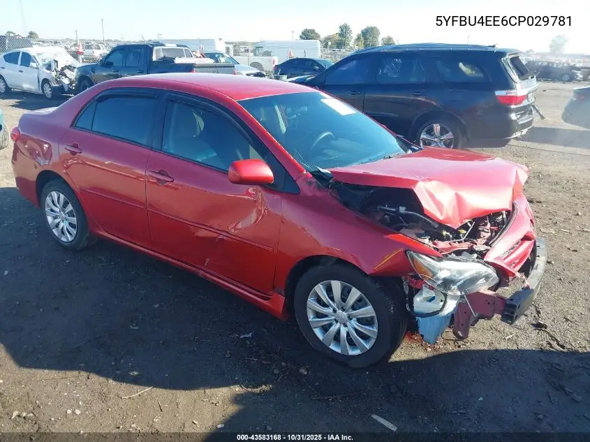 5YFBU4EE6CP029781 2012 Toyota Corolla Le