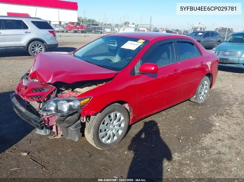 5YFBU4EE6CP029781 2012 Toyota Corolla Le