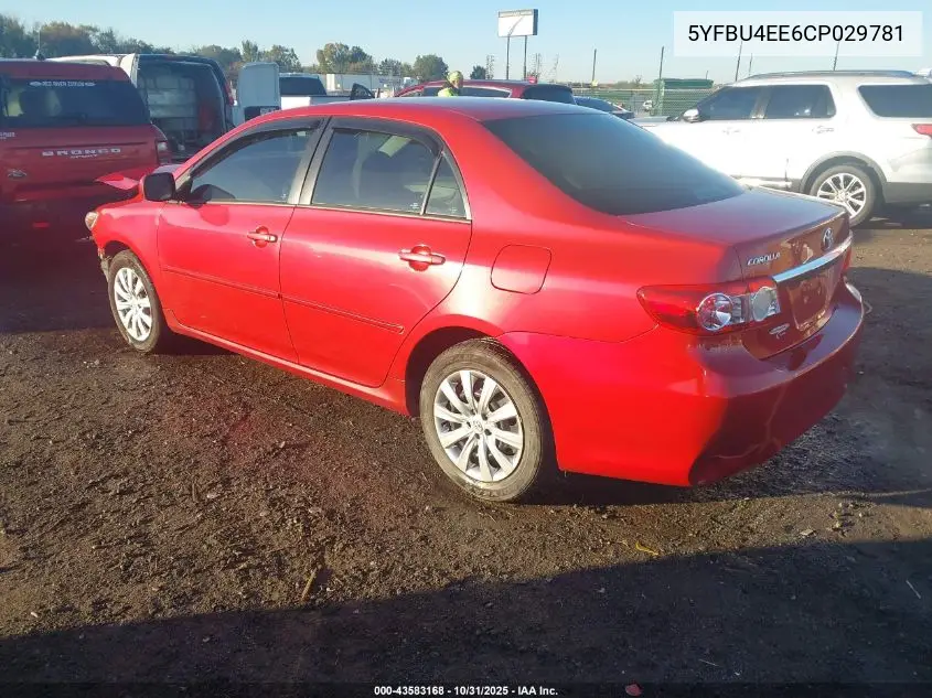 5YFBU4EE6CP029781 2012 Toyota Corolla Le