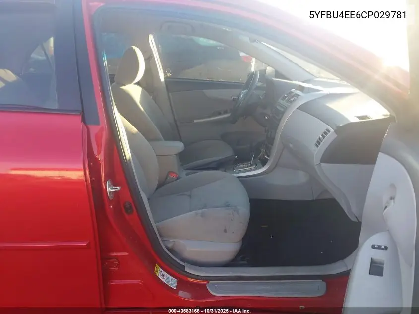 5YFBU4EE6CP029781 2012 Toyota Corolla Le