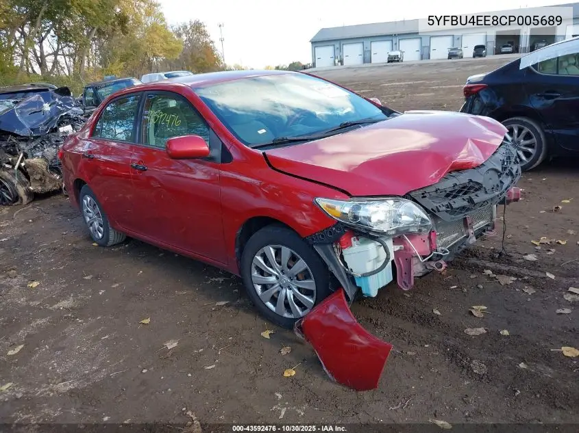 5YFBU4EE8CP005689 2012 Toyota Corolla Le