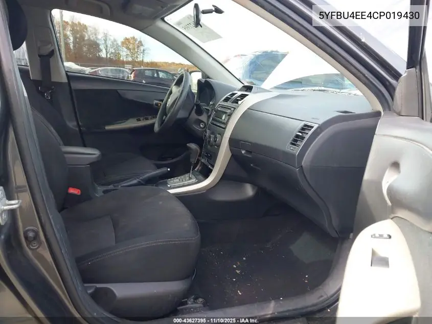 5YFBU4EE4CP019430 2012 Toyota Corolla S