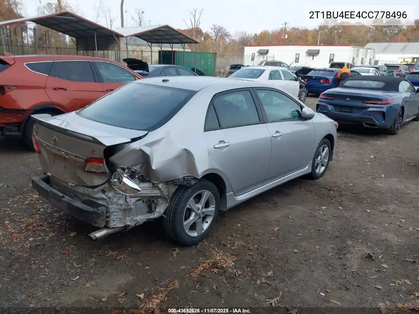 2T1BU4EE4CC778496 2012 Toyota Corolla S
