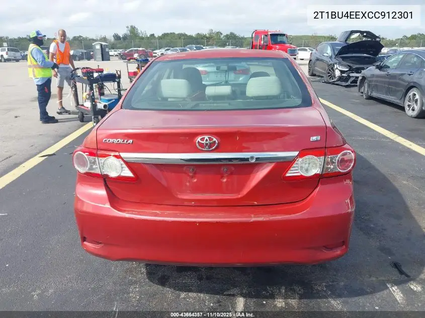 2T1BU4EEXCC912301 2012 Toyota Corolla Le