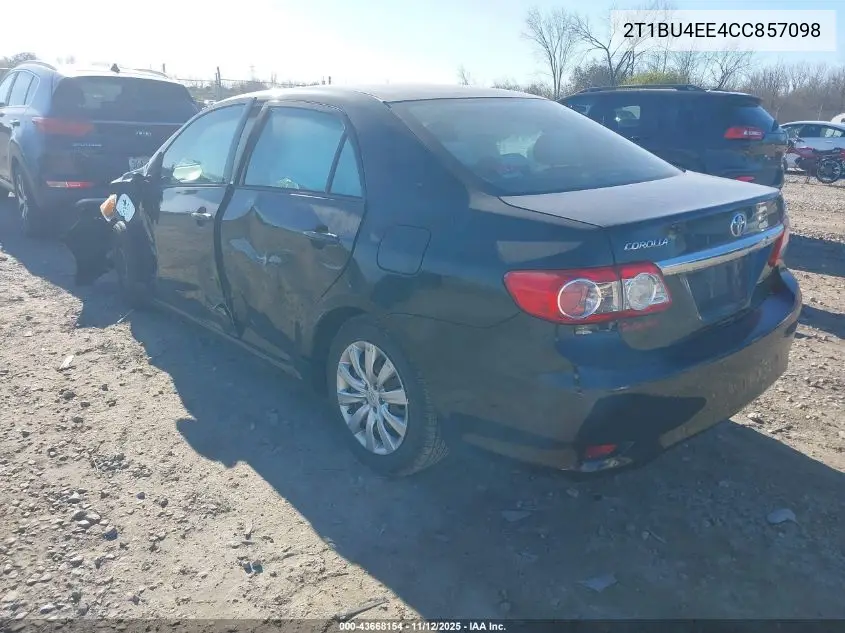 2T1BU4EE4CC857098 2012 Toyota Corolla Le