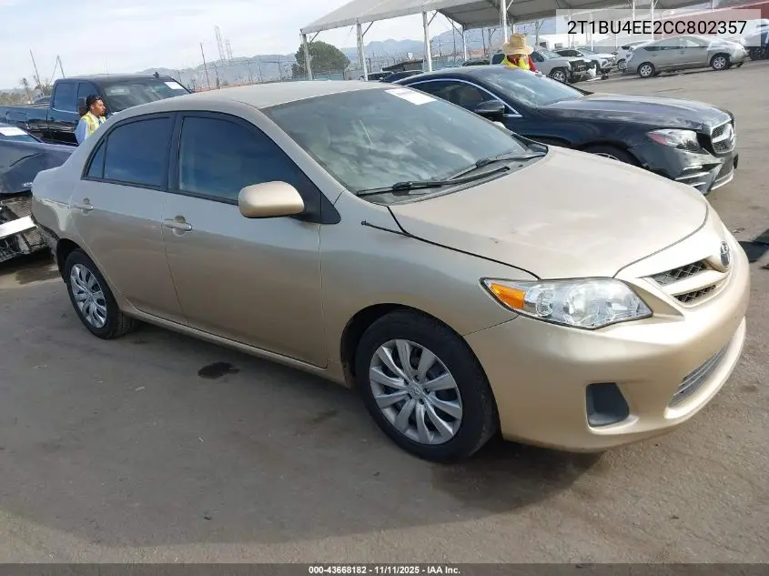 2T1BU4EE2CC802357 2012 Toyota Corolla Le