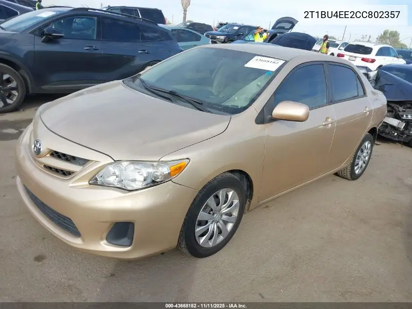 2T1BU4EE2CC802357 2012 Toyota Corolla Le