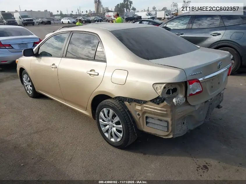 2T1BU4EE2CC802357 2012 Toyota Corolla Le