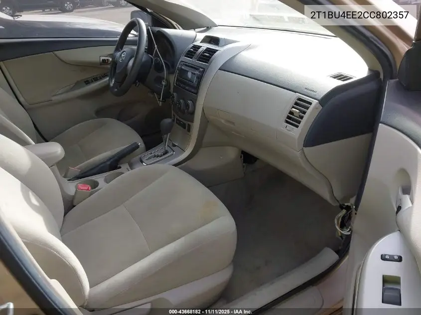 2T1BU4EE2CC802357 2012 Toyota Corolla Le