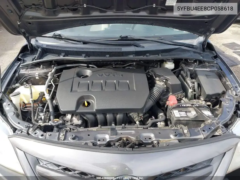 5YFBU4EE8CP058618 2012 Toyota Corolla Le