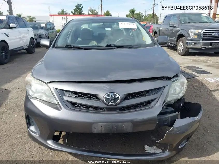 5YFBU4EE8CP058618 2012 Toyota Corolla Le