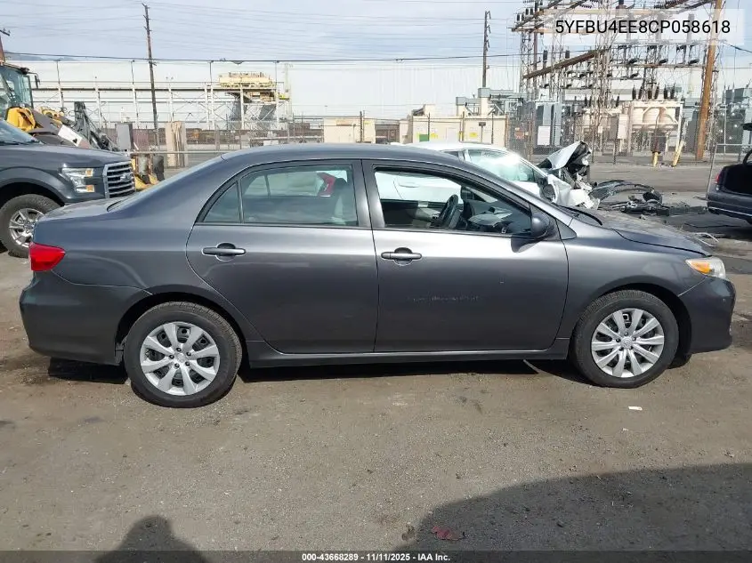 5YFBU4EE8CP058618 2012 Toyota Corolla Le