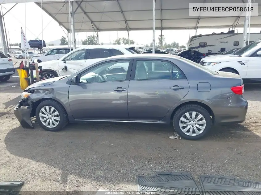 5YFBU4EE8CP058618 2012 Toyota Corolla Le