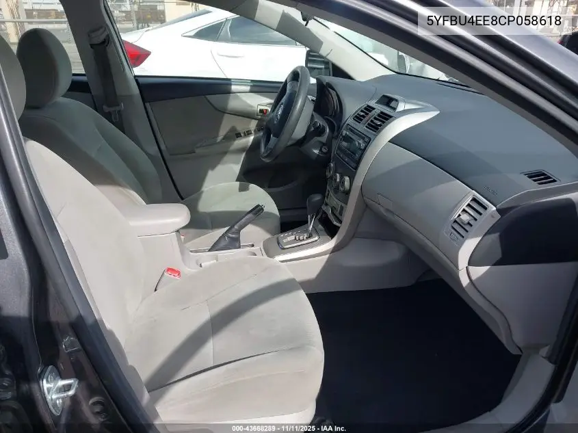 5YFBU4EE8CP058618 2012 Toyota Corolla Le
