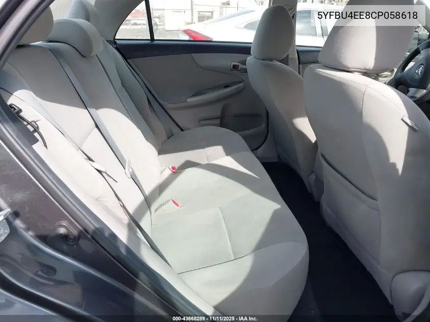 5YFBU4EE8CP058618 2012 Toyota Corolla Le