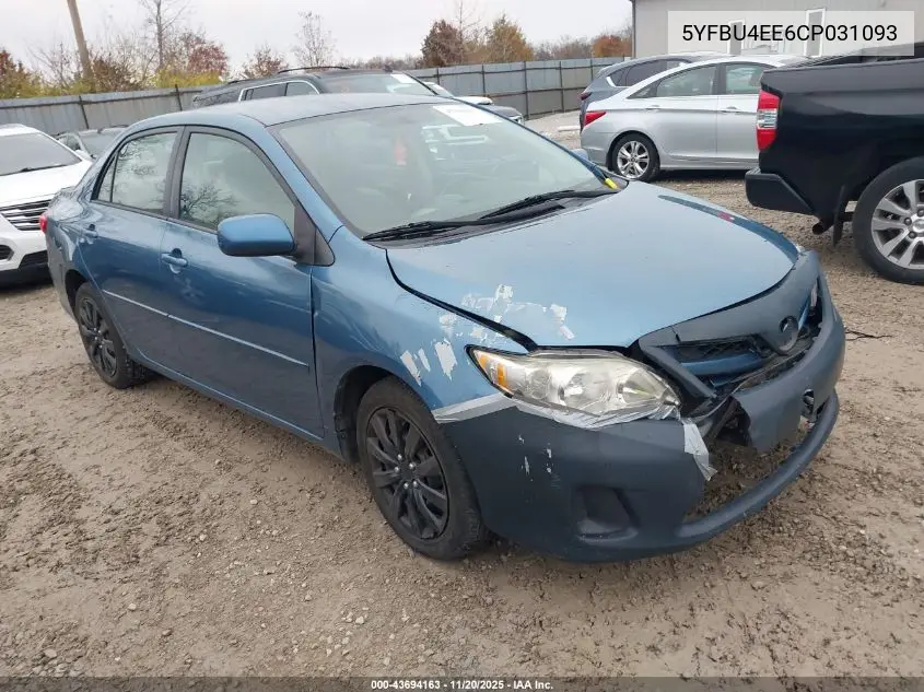 5YFBU4EE6CP031093 2012 Toyota Corolla Le