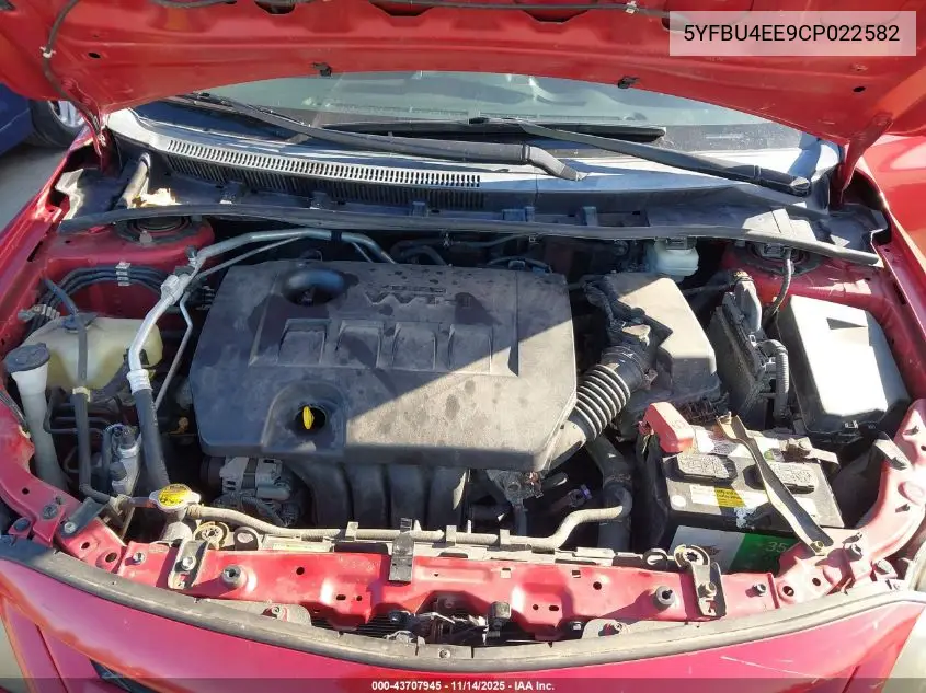 5YFBU4EE9CP022582 2012 Toyota Corolla S
