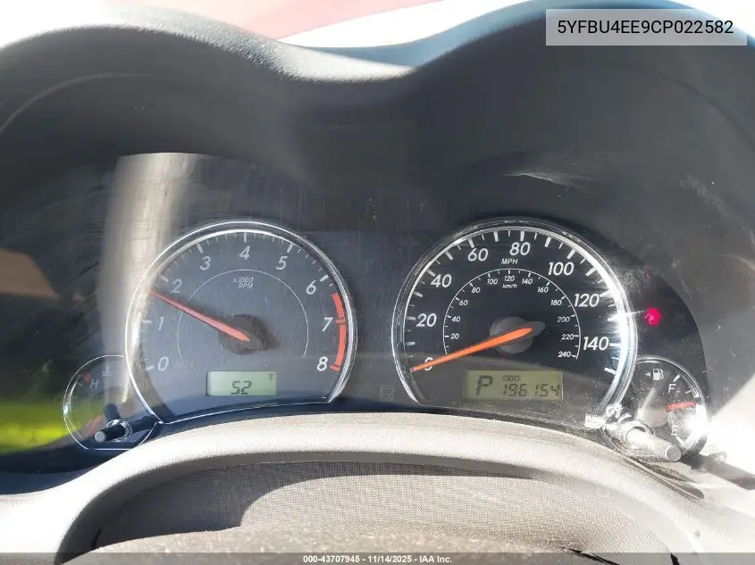 5YFBU4EE9CP022582 2012 Toyota Corolla S