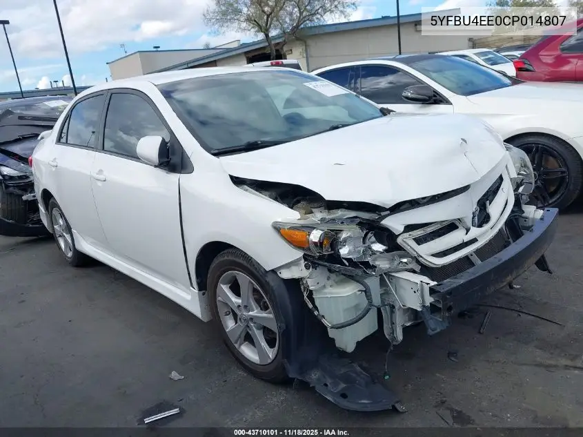 5YFBU4EE0CP014807 2012 Toyota Corolla S