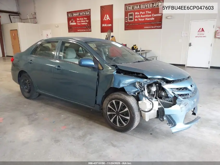 5YFBU4EE6CP047603 2012 Toyota Corolla L