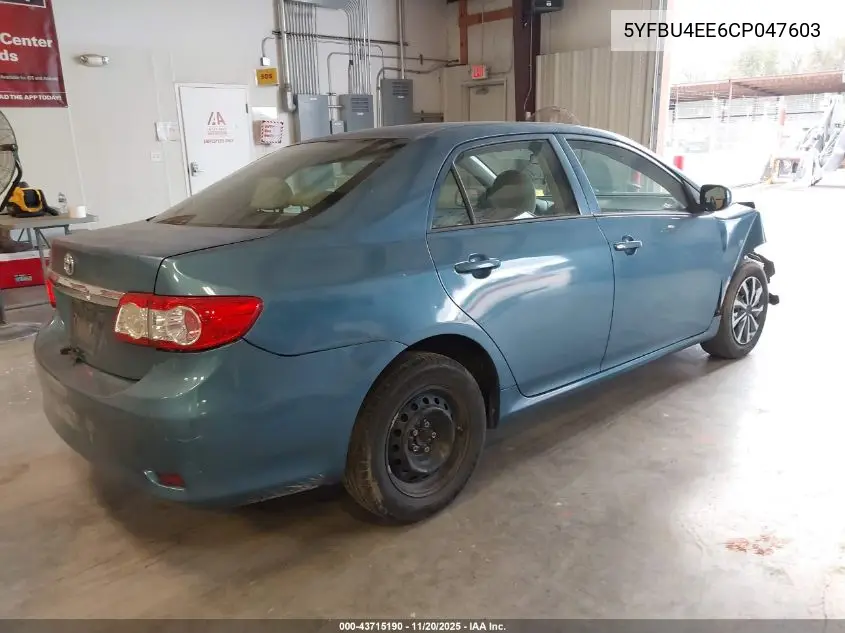 5YFBU4EE6CP047603 2012 Toyota Corolla L