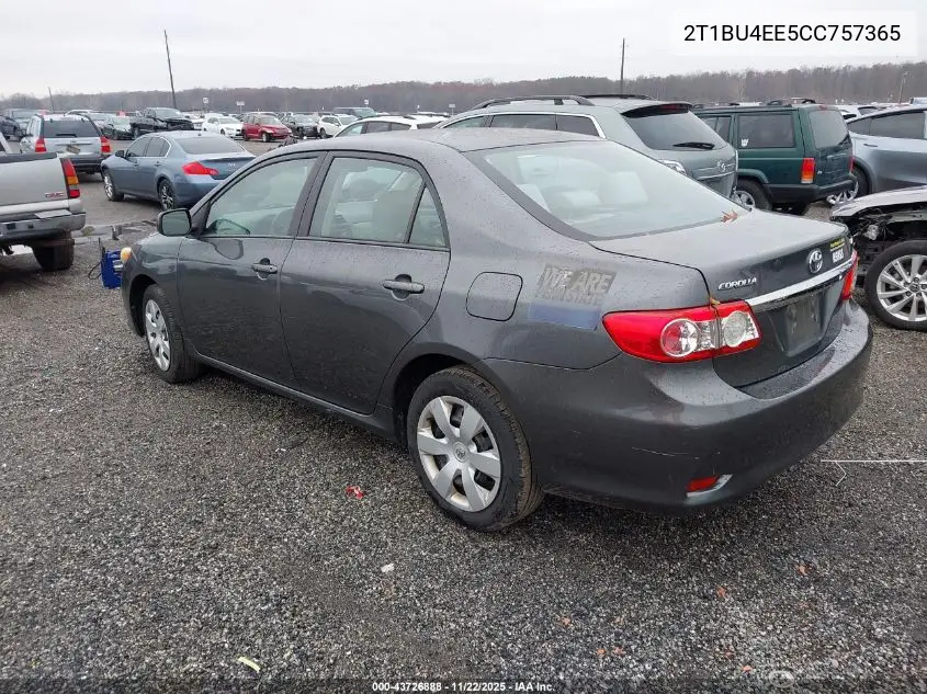 2T1BU4EE5CC757365 2012 Toyota Corolla Le