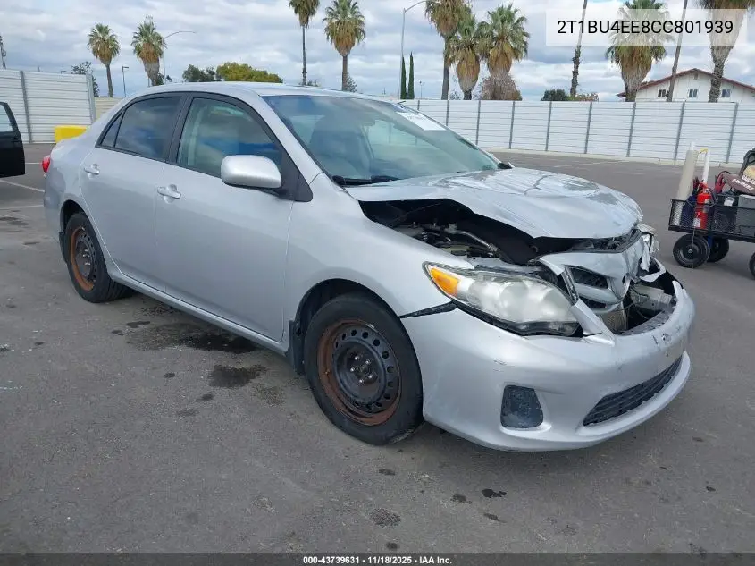 2T1BU4EE8CC801939 2012 Toyota Corolla Le