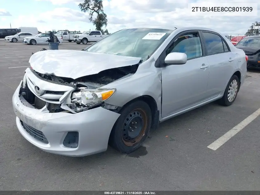 2T1BU4EE8CC801939 2012 Toyota Corolla Le