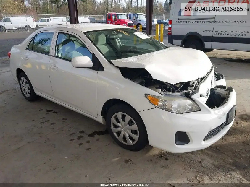 5YFBU4EE8CP026865 2012 Toyota Corolla L