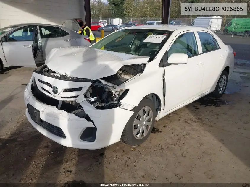 5YFBU4EE8CP026865 2012 Toyota Corolla L