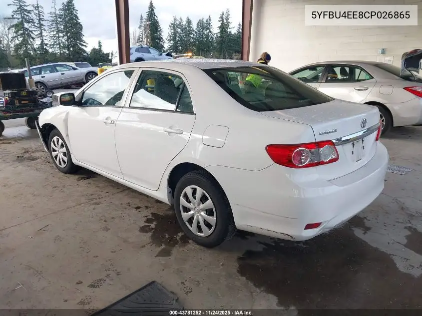 5YFBU4EE8CP026865 2012 Toyota Corolla L