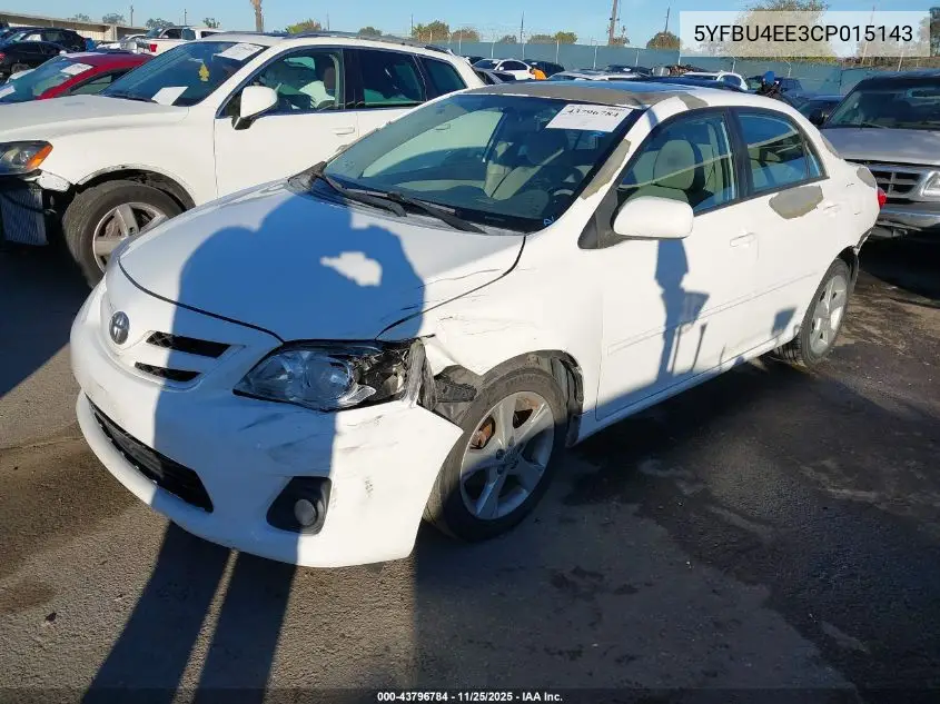 5YFBU4EE3CP015143 2012 Toyota Corolla Le
