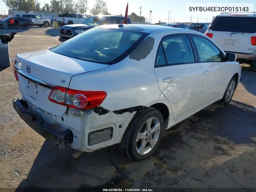 5YFBU4EE3CP015143 2012 Toyota Corolla Le