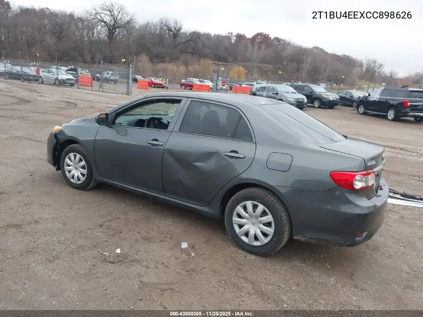 2T1BU4EEXCC898626 2012 Toyota Corolla L