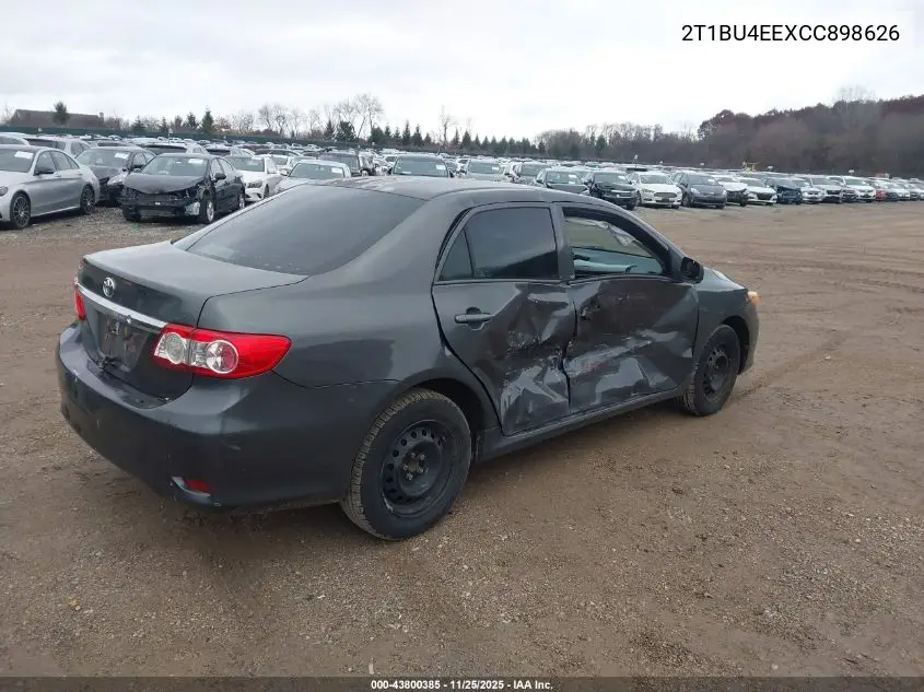 2T1BU4EEXCC898626 2012 Toyota Corolla L
