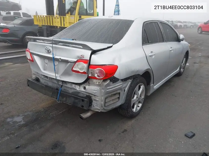 2T1BU4EE0CC803104 2012 Toyota Corolla S