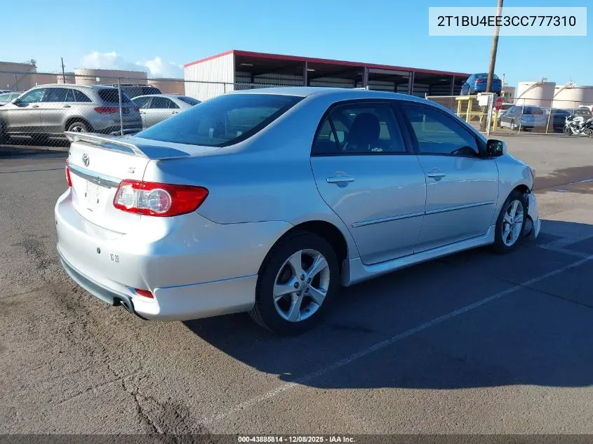 2T1BU4EE3CC777310 2012 Toyota Corolla S