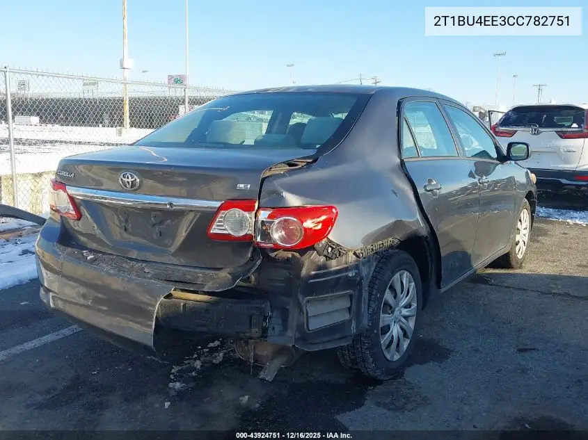 2T1BU4EE3CC782751 2012 Toyota Corolla Le