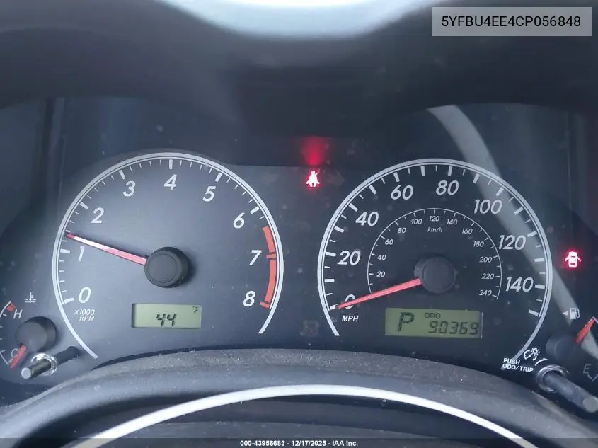 5YFBU4EE4CP056848 2012 Toyota Corolla Le