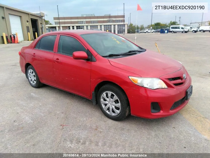 2013 Toyota Corolla Le VIN: 2T1BU4EEXDC920190 Lot: 20169614