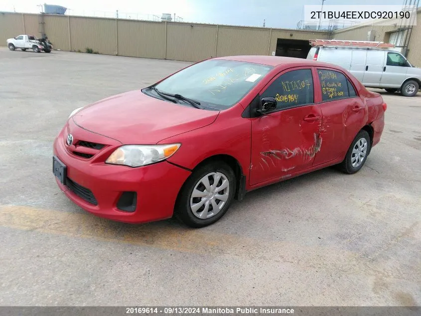 2013 Toyota Corolla Le VIN: 2T1BU4EEXDC920190 Lot: 20169614