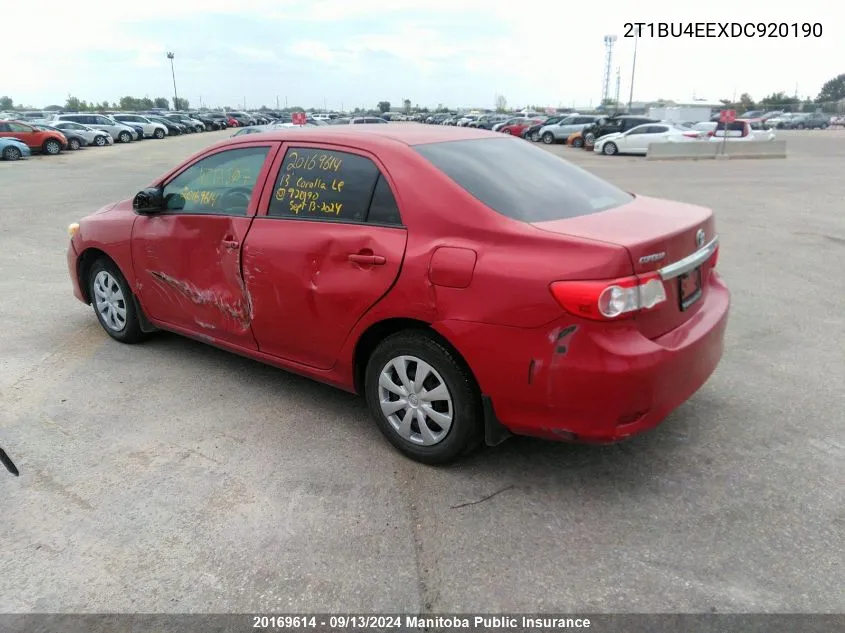 2013 Toyota Corolla Le VIN: 2T1BU4EEXDC920190 Lot: 20169614