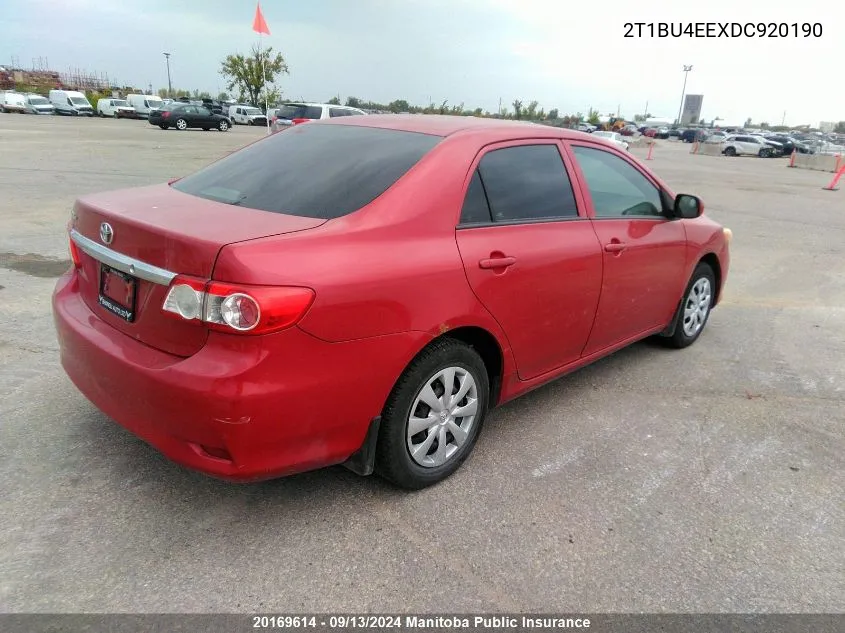 2T1BU4EEXDC920190 2013 Toyota Corolla Le