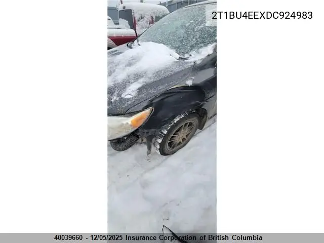 2T1BU4EEXDC924983 2013 Toyota Corolla S/Le