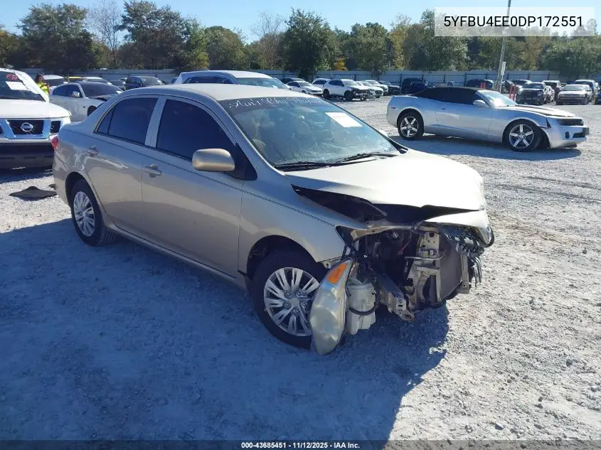 5YFBU4EE0DP172551 2013 Toyota Corolla L